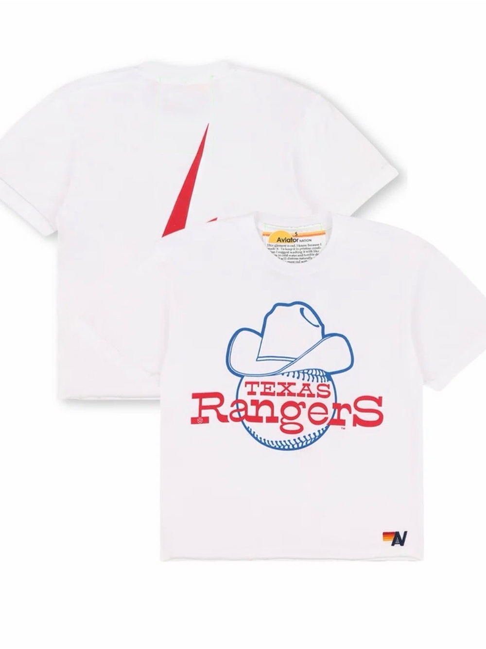 Texas Rangers White Aviator Nation Graphic Tee
